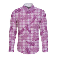 Pink Palaka Hawaii Palapalai Long Sleeve Button Shirt Hawaiian Fern - Polynesian Pride