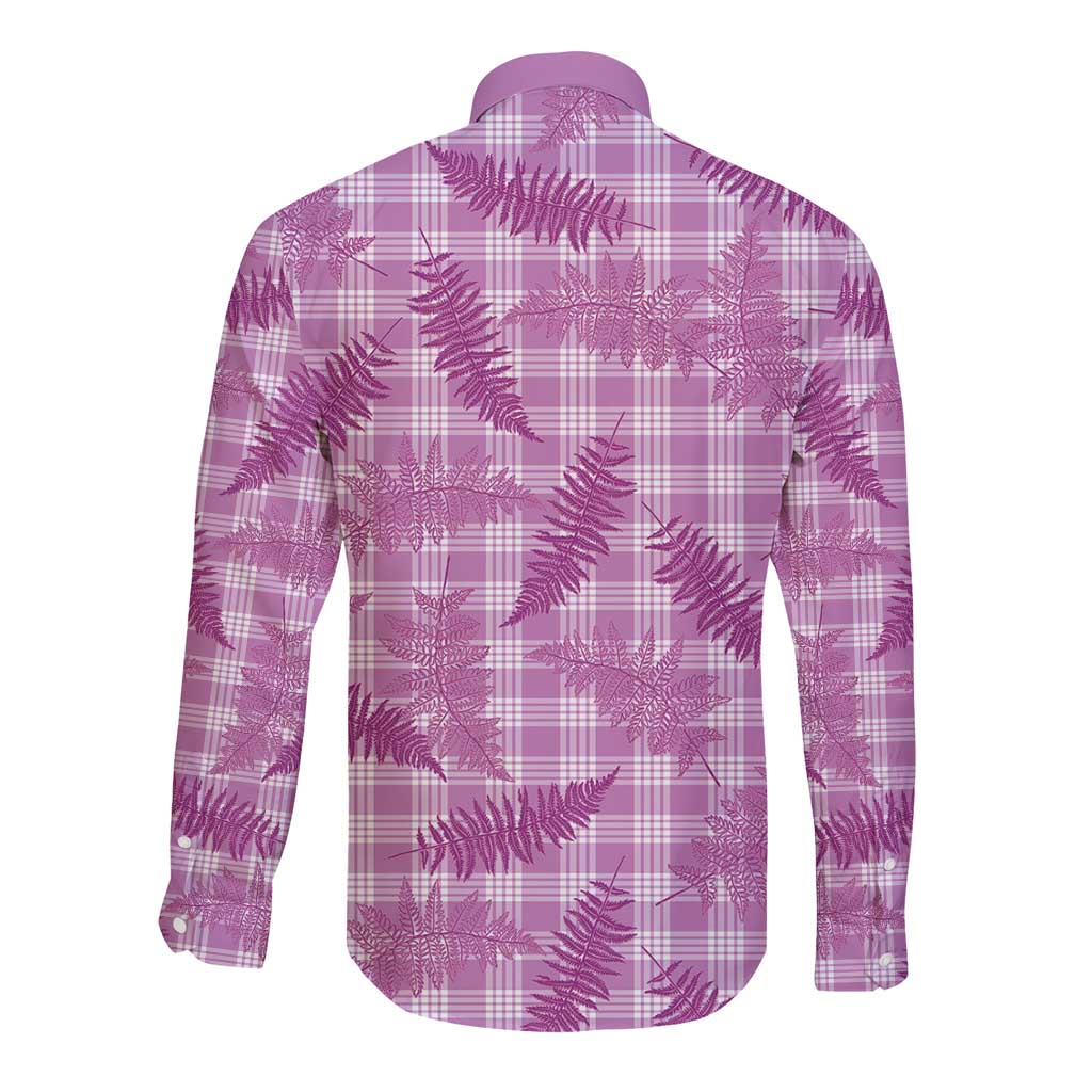 Pink Palaka Hawaii Palapalai Long Sleeve Button Shirt Hawaiian Fern - Polynesian Pride