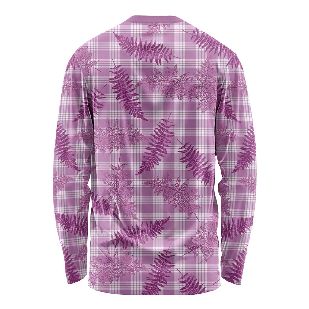 Pink Palaka Hawaii Palapalai Long Sleeve Shirt Hawaiian Fern - Polynesian Pride