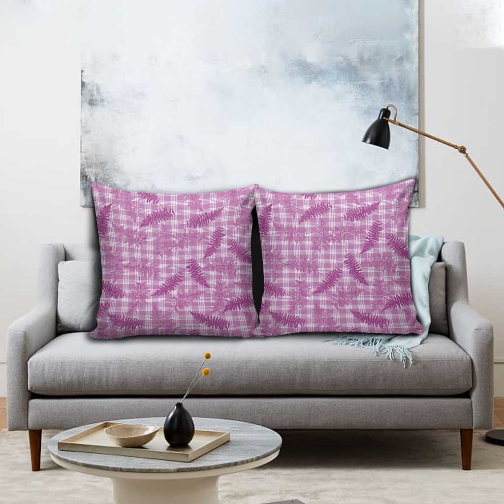 Pink Palaka Hawaii Palapalai Pillow Cover Hawaiian Fern - Polynesian Pride