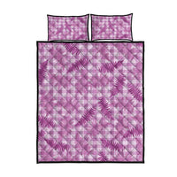 Pink Palaka Hawaii Palapalai Quilt Bed Set Hawaiian Fern LT14 - Polynesian Pride