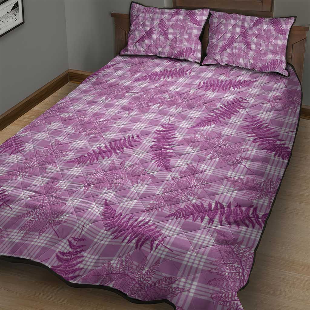 Pink Palaka Hawaii Palapalai Quilt Bed Set Hawaiian Fern LT14 - Polynesian Pride