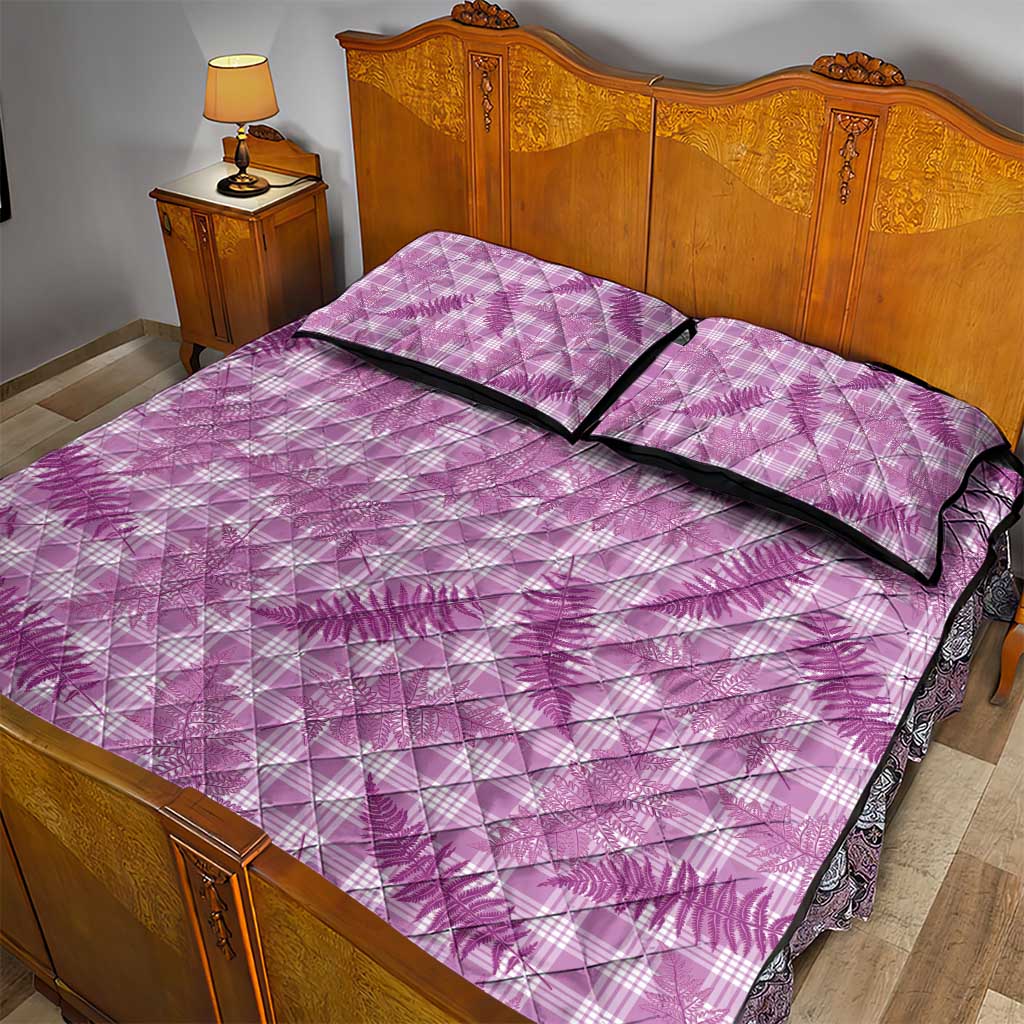 Pink Palaka Hawaii Palapalai Quilt Bed Set Hawaiian Fern LT14 - Polynesian Pride