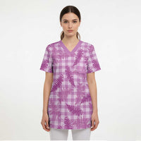 Pink Palaka Hawaii Palapalai Scrub Top Hawaiian Fern - Polynesian Pride