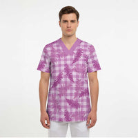 Pink Palaka Hawaii Palapalai Scrub Top Hawaiian Fern - Polynesian Pride