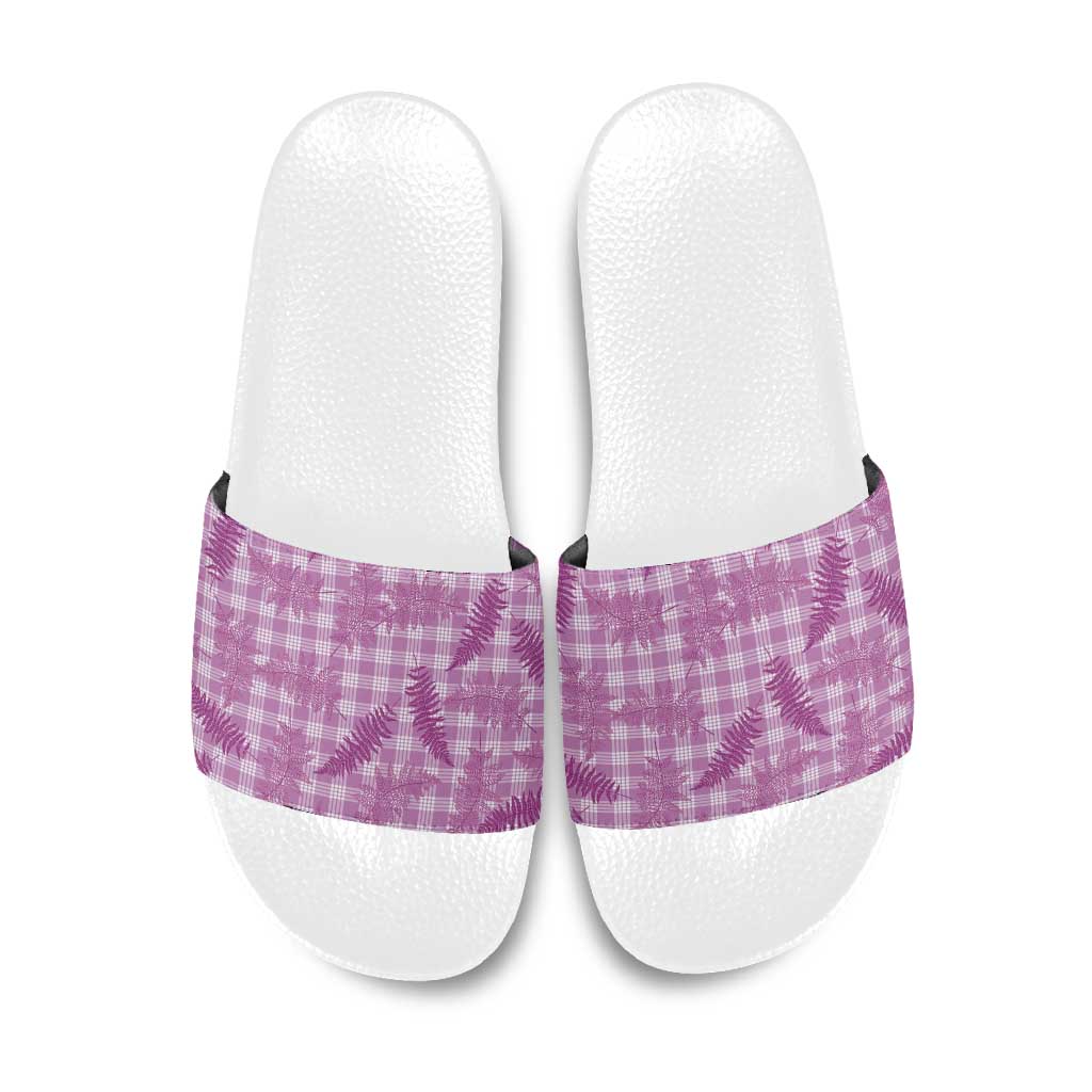 Pink Palaka Hawaii Palapalai Slide Sandals Hawaiian Fern - Polynesian Pride