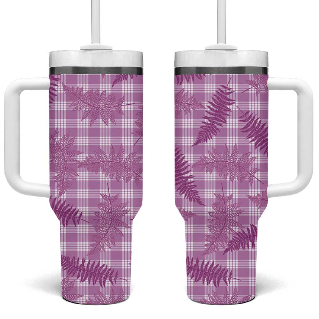 Pink Palaka Hawaii Palapalai Tumbler With Handle Hawaiian Fern - Polynesian Pride