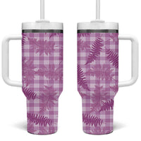 Pink Palaka Hawaii Palapalai Tumbler With Handle Hawaiian Fern - Polynesian Pride