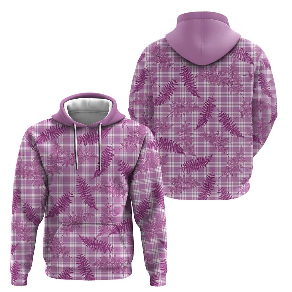 Pink Palaka Hawaii Palapalai Zip Hoodie Hawaiian Fern - Polynesian Pride