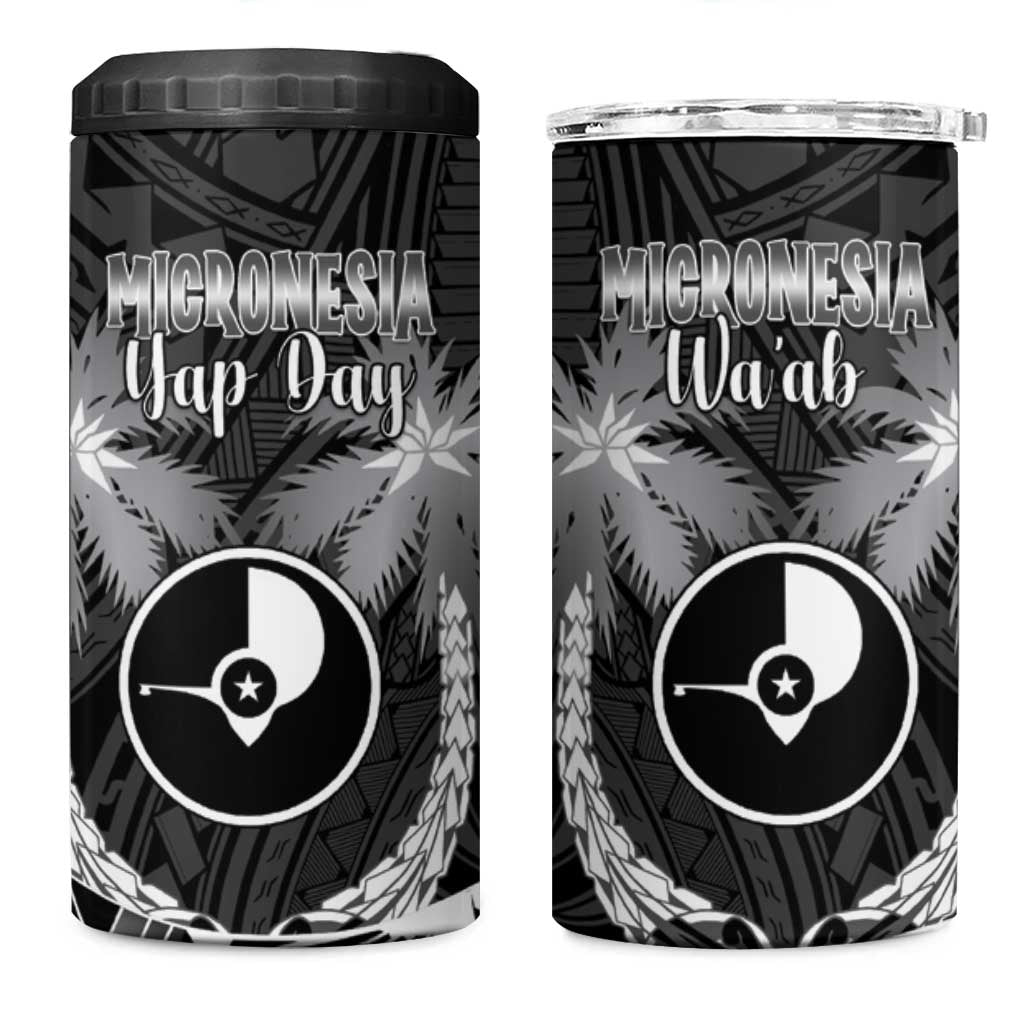 FSM Yap Day 4 in 1 Can Cooler Tumbler 2025 Wa'ab Micronesia Black Color LT14 One Size: 16 oz Black - Polynesian Pride