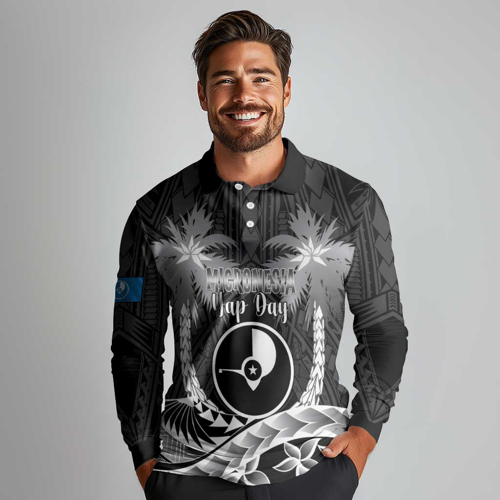 FSM Yap Day Long Sleeve Polo Shirt 2025 Wa'ab Micronesia Black Color
