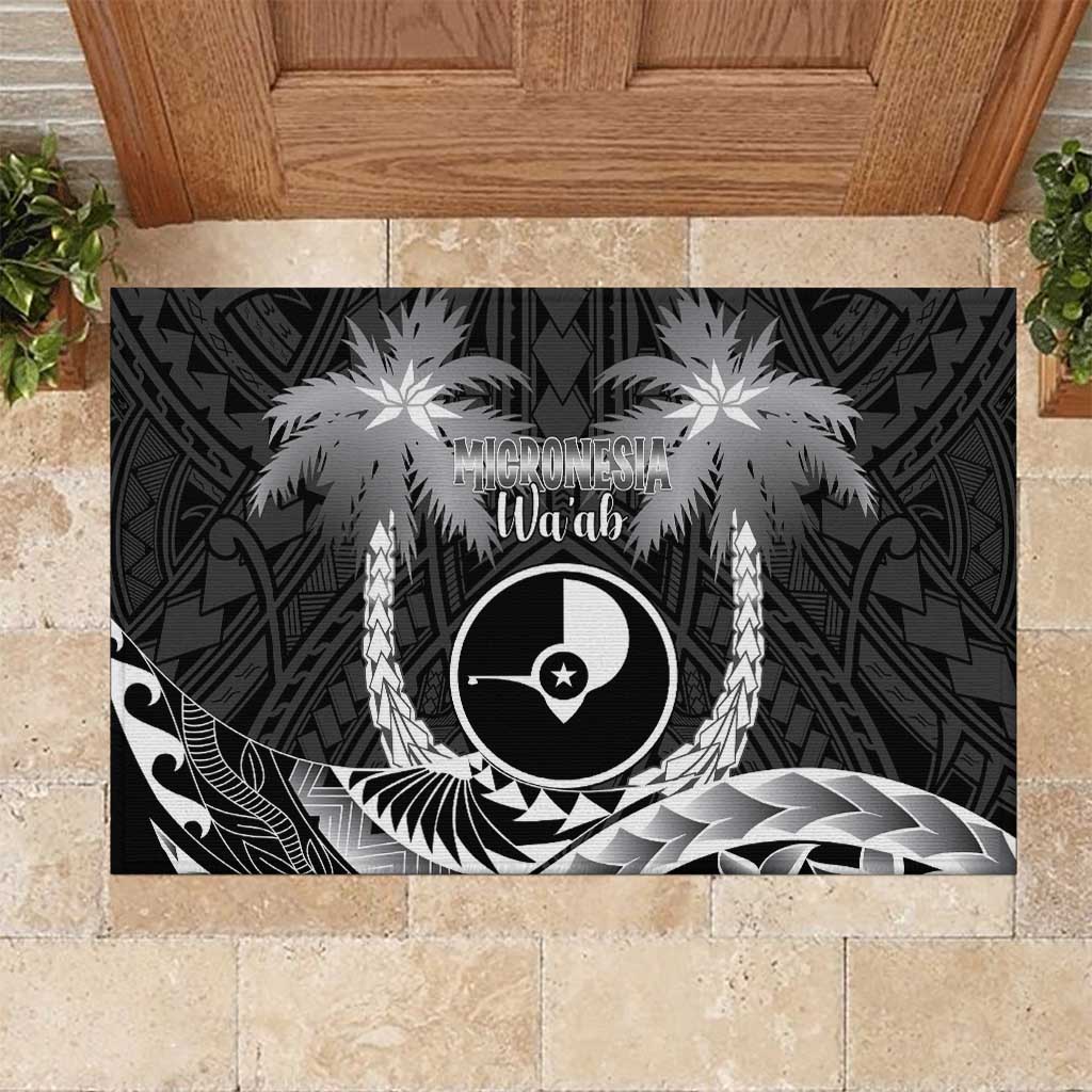 FSM Yap Day Rubber Doormat 2025 Wa'ab Micronesia Black Color LT14 Black - Polynesian Pride