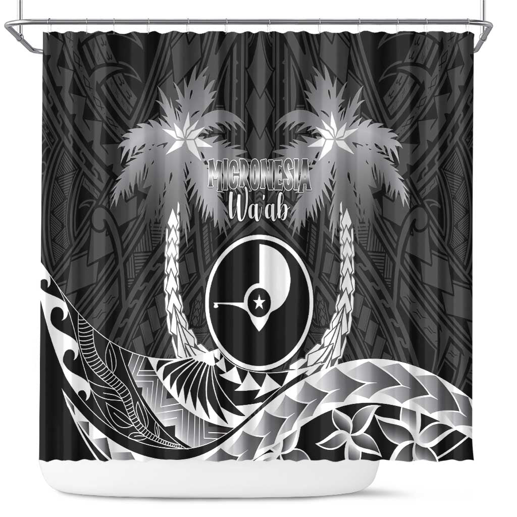 FSM Yap Day Shower Curtain 2025 Wa'ab Micronesia Black Color LT14 Black - Polynesian Pride