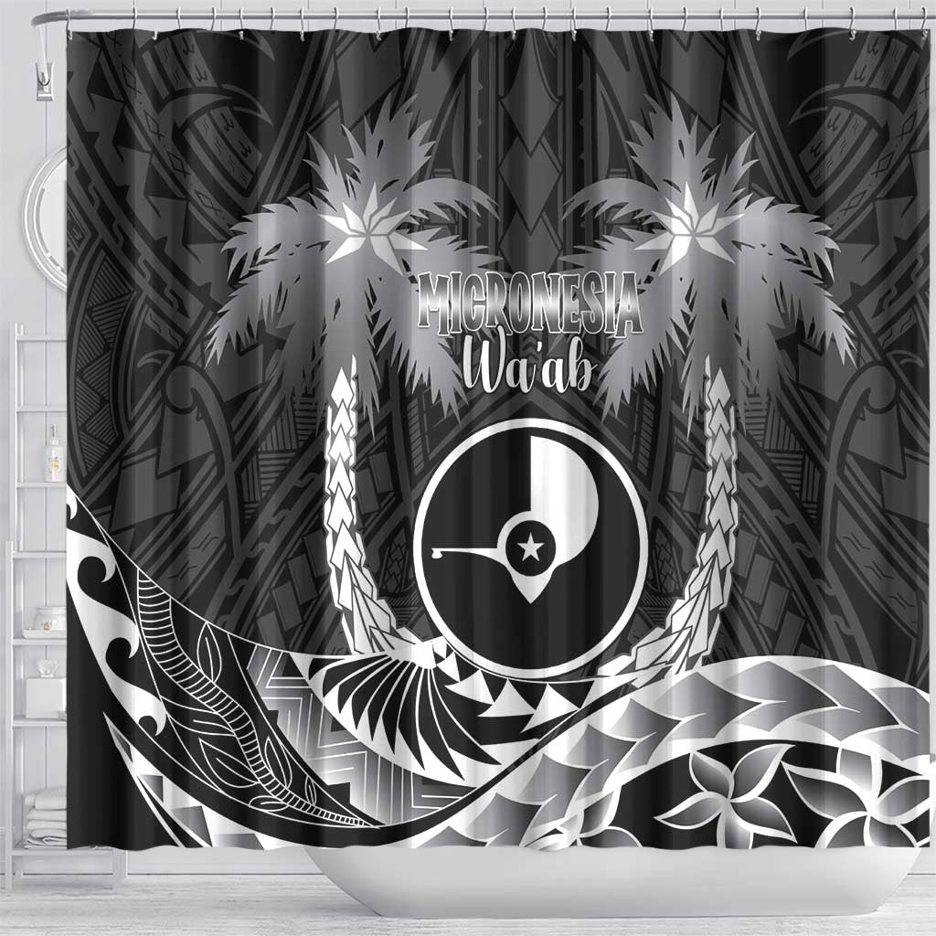 FSM Yap Day Shower Curtain 2025 Wa'ab Micronesia Black Color