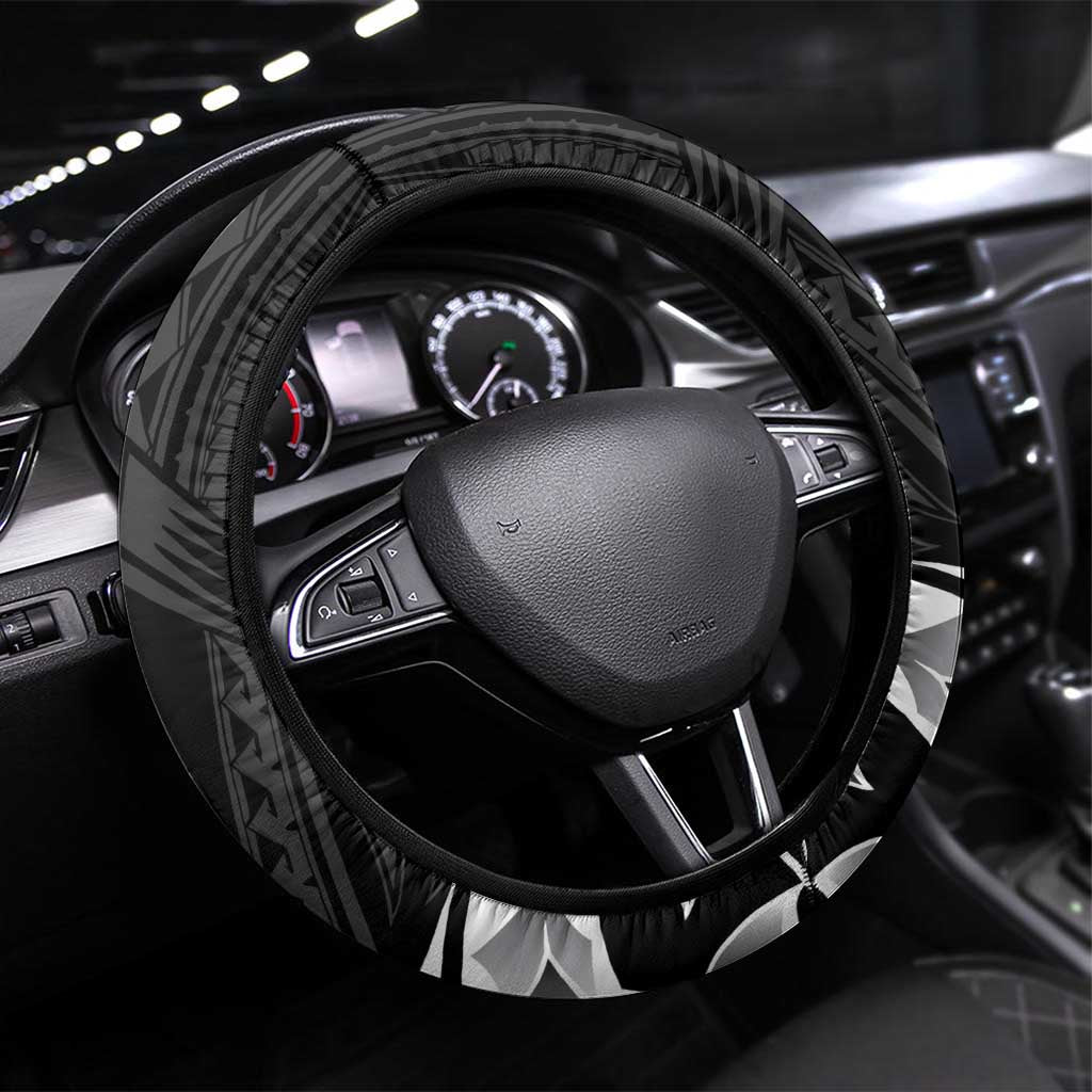 FSM Yap Day Steering Wheel Cover 2025 Wa'ab Micronesia Black Color LT14 Universal Fit Black - Polynesian Pride