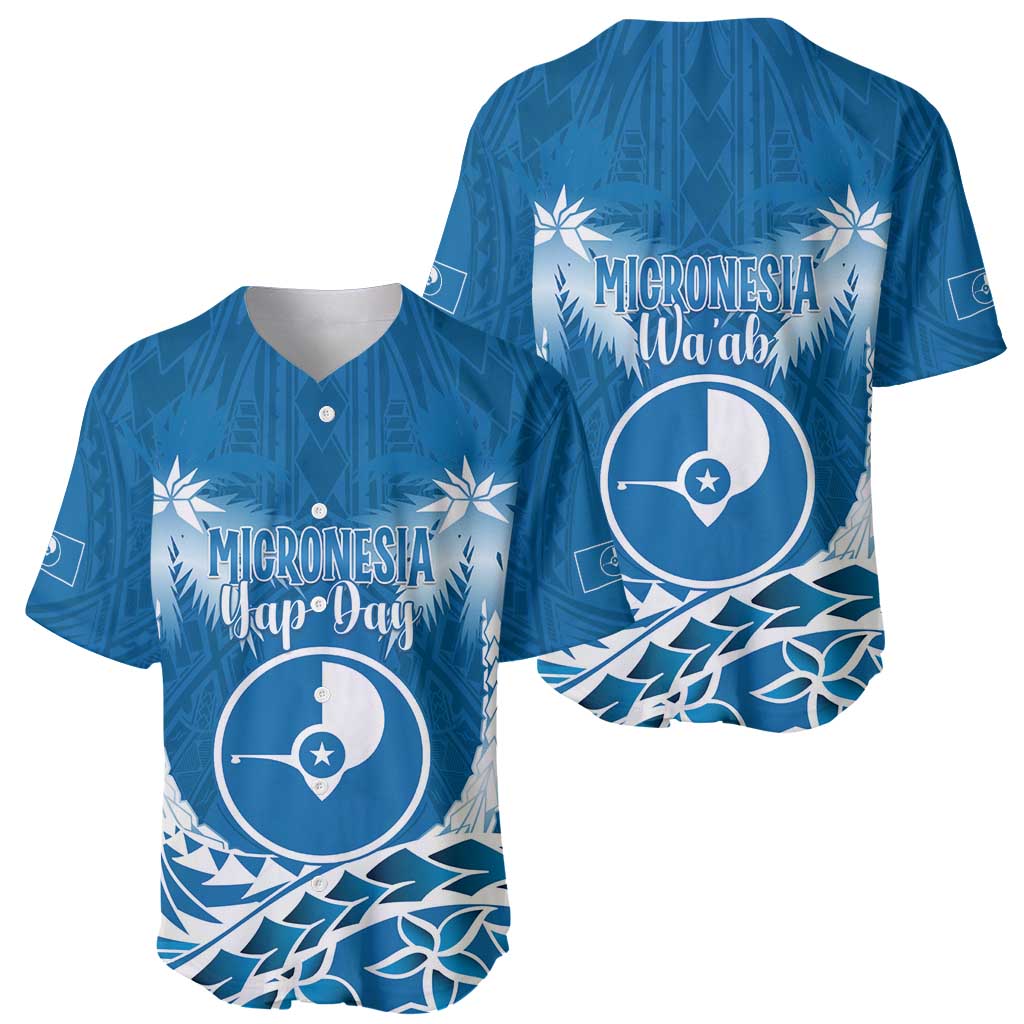 FSM Yap Day Baseball Jersey 2025 Wa'ab Micronesia Flag Color