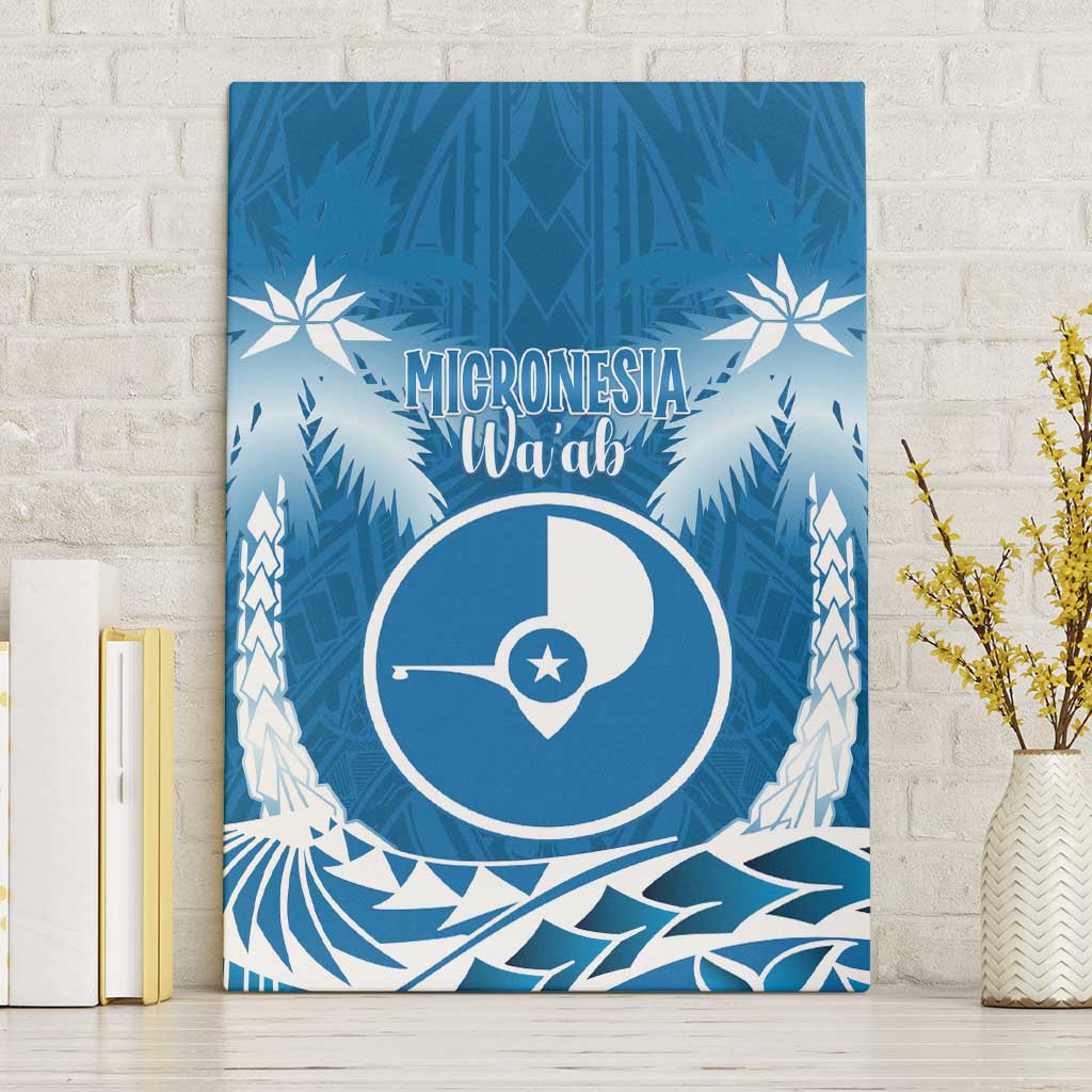 FSM Yap Day Canvas Wall Art 2025 Wa'ab Micronesia Flag Color LT14 Without Frame Blue - Polynesian Pride