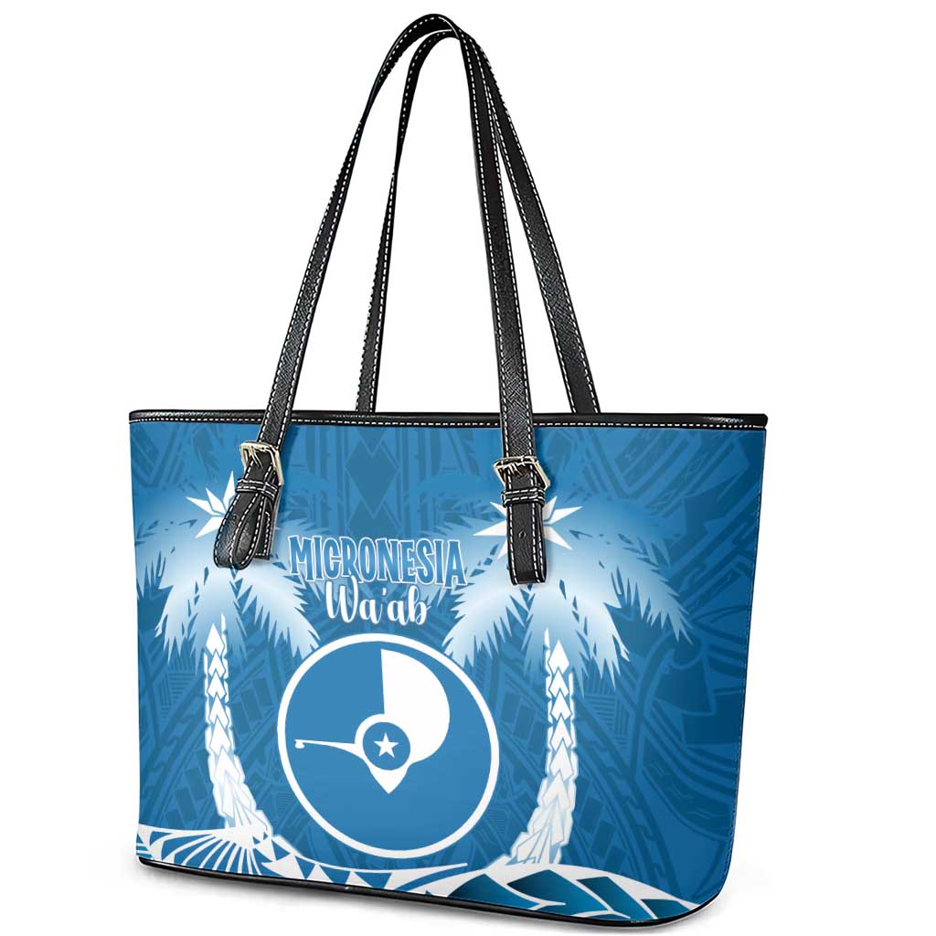 FSM Yap Day Leather Tote Bag 2025 Wa'ab Micronesia Flag Color