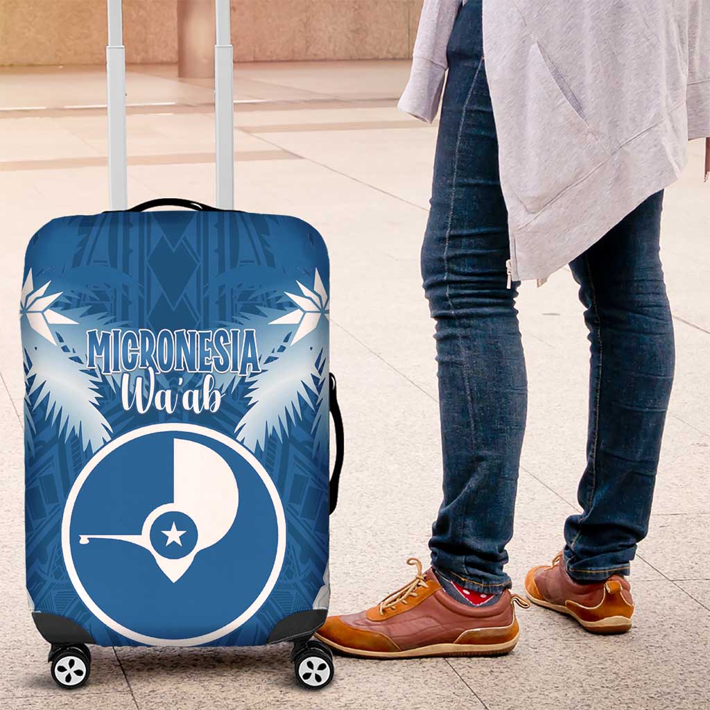 FSM Yap Day Luggage Cover 2025 Wa'ab Micronesia Flag Color LT14 Blue - Polynesian Pride