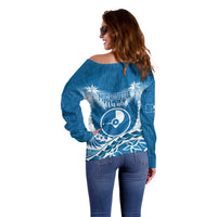 FSM Yap Day Off Shoulder Sweater 2025 Wa'ab Micronesia Flag Color