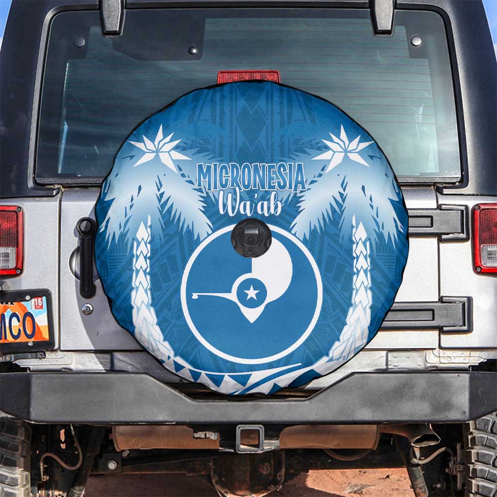 FSM Yap Day Spare Tire Cover 2025 Wa'ab Micronesia Flag Color LT14 Blue - Polynesian Pride