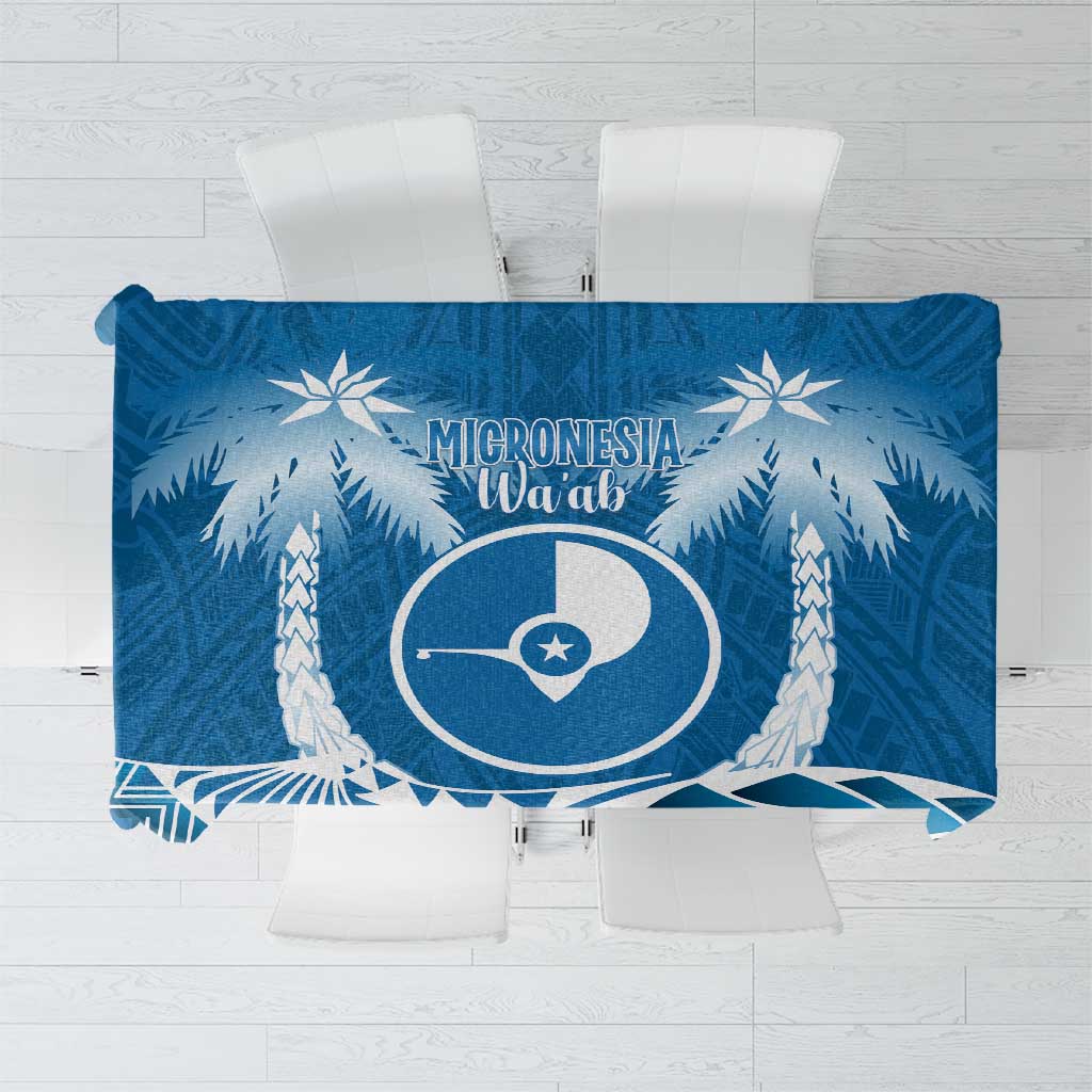 FSM Yap Day Tablecloth 2025 Wa'ab Micronesia Flag Color LT14 Blue - Polynesian Pride
