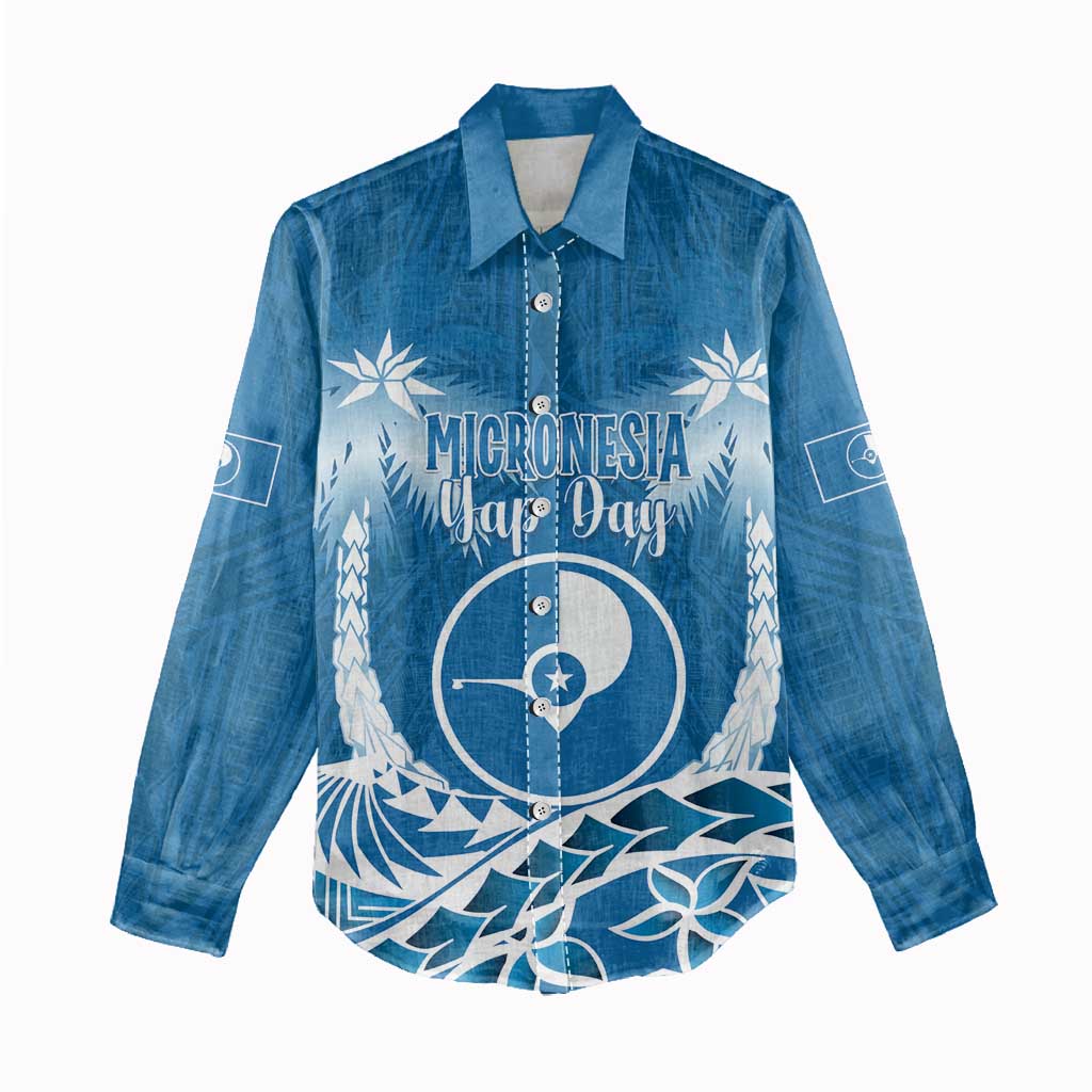 FSM Yap Day Women Casual Shirt 2025 Wa'ab Micronesia Flag Color