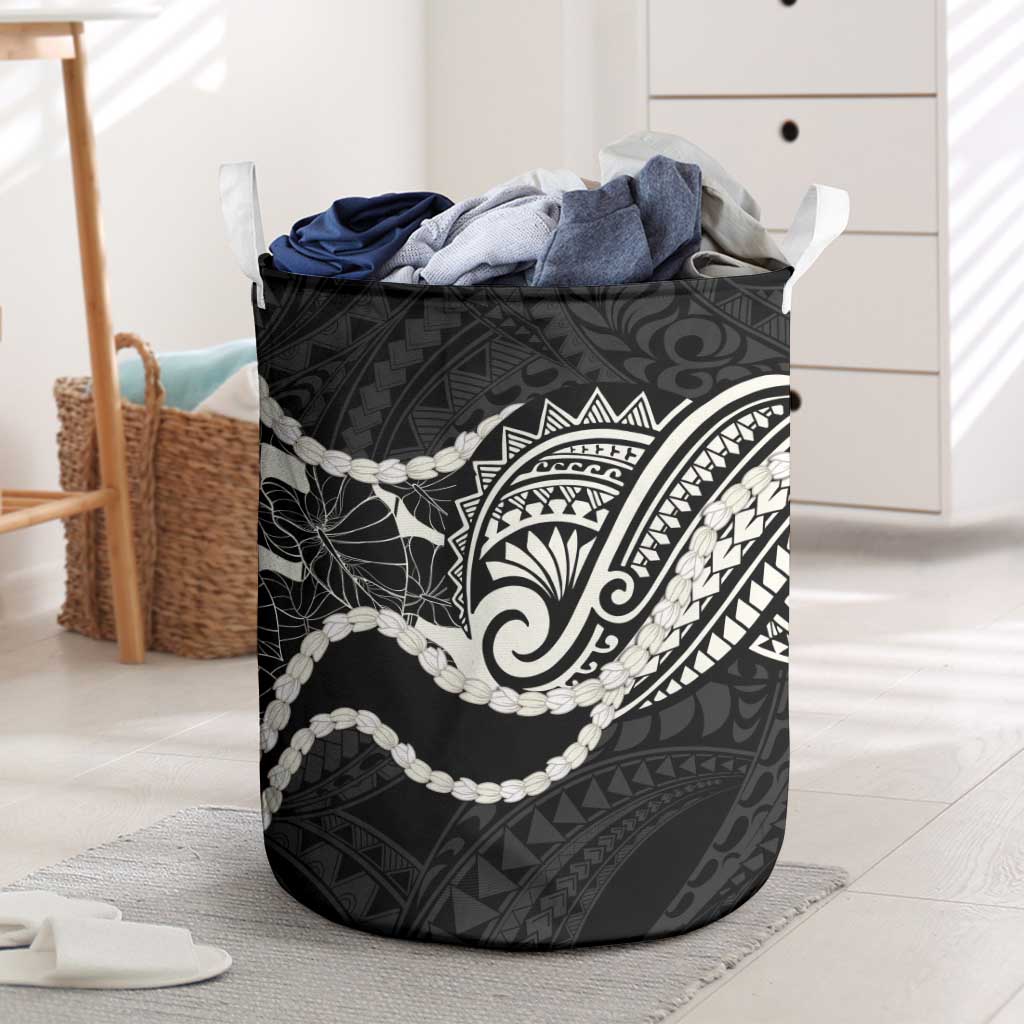 Aloha Hawaii Kalo Pikake Lei Laundry Basket Chest Tattoo Black Hawaiian Pattern