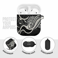 Aloha Hawaii Kalo Pikake Lei AirPods Case Chest Tattoo Black Hawaiian Pattern