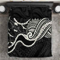 Aloha Hawaii Kalo Pikake Lei Bedding Set Chest Tattoo Black Hawaiian Pattern