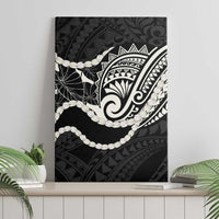 Aloha Hawaii Kalo Pikake Lei Canvas Wall Art Chest Tattoo Black Hawaiian Pattern