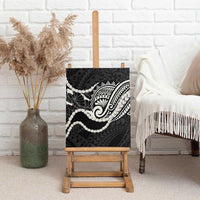 Aloha Hawaii Kalo Pikake Lei Canvas Wall Art Chest Tattoo Black Hawaiian Pattern