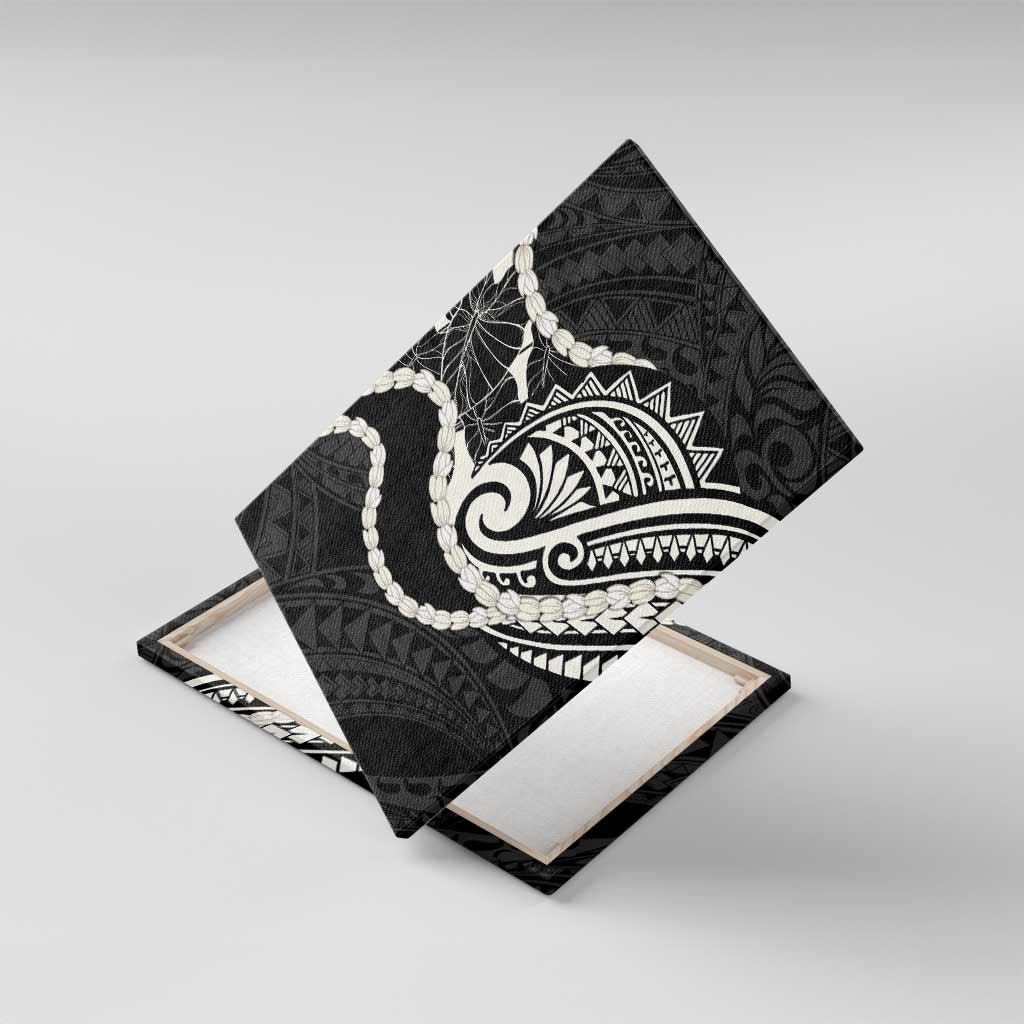 Aloha Hawaii Kalo Pikake Lei Canvas Wall Art Chest Tattoo Black Hawaiian Pattern