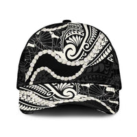 Aloha Hawaii Kalo Pikake Lei Classic Cap Chest Tattoo Black Hawaiian Pattern LT14 Universal Fit Black - Polynesian Pride