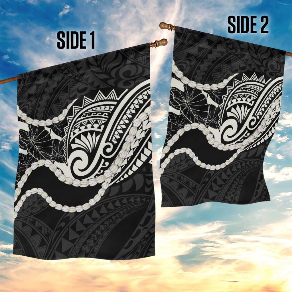 Aloha Hawaii Kalo Pikake Lei Garden Flag Chest Tattoo Black Hawaiian Pattern