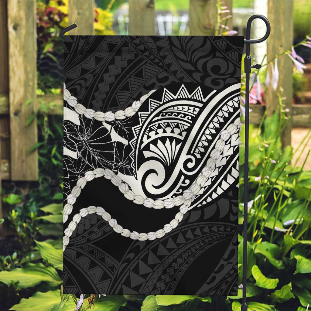 Aloha Hawaii Kalo Pikake Lei Garden Flag Chest Tattoo Black Hawaiian Pattern