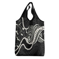 Aloha Hawaii Kalo Pikake Lei Grocery Bag Chest Tattoo Black Hawaiian Pattern