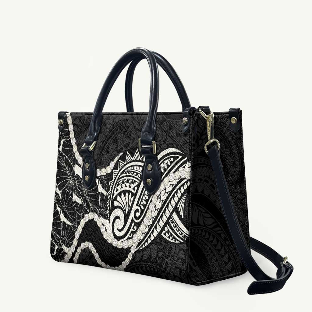 Aloha Hawaii Kalo Pikake Lei Leather Bag Chest Tattoo Black Hawaiian Pattern