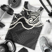Aloha Hawaii Kalo Pikake Lei Men Tank Top Chest Tattoo Black Hawaiian Pattern LT14 - Polynesian Pride