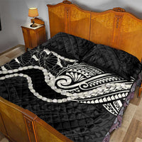 Aloha Hawaii Kalo Pikake Lei Quilt Bed Set Chest Tattoo Black Hawaiian Pattern