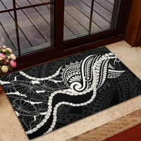 Aloha Hawaii Kalo Pikake Lei Rubber Doormat Chest Tattoo Black Hawaiian Pattern