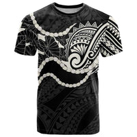 Aloha Hawaii Kalo Pikake Lei T Shirt Chest Tattoo Black Hawaiian Pattern LT14 Black - Polynesian Pride