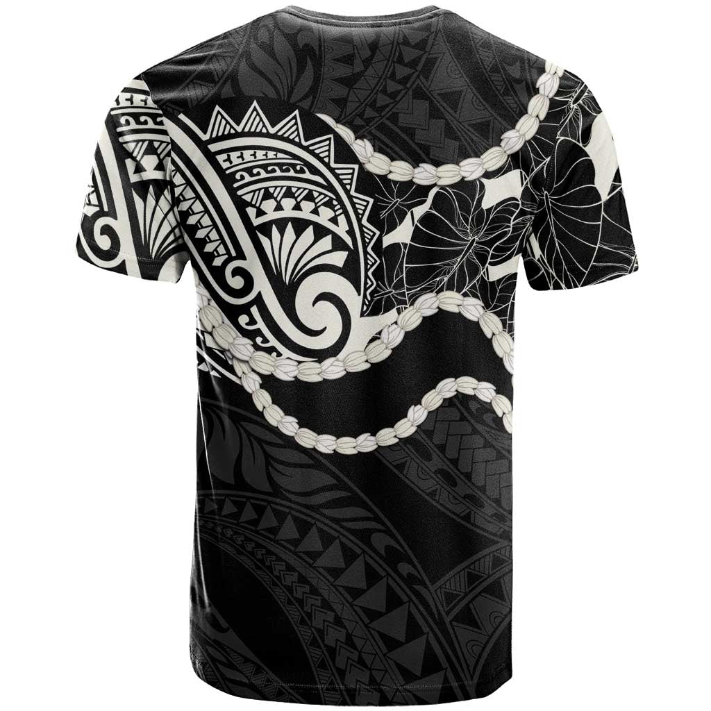 Aloha Hawaii Kalo Pikake Lei T Shirt Chest Tattoo Black Hawaiian Pattern LT14 - Polynesian Pride