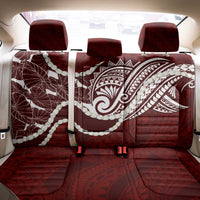 Aloha Hawaii Kalo Pikake Lei Back Car Seat Cover Chest Tattoo Oxblood Hawaiian Pattern