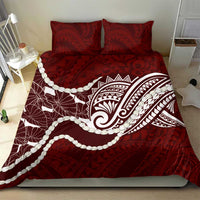 Aloha Hawaii Kalo Pikake Lei Bedding Set Chest Tattoo Oxblood Hawaiian Pattern