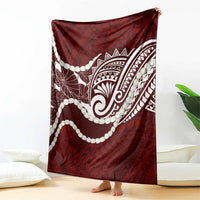Aloha Hawaii Kalo Pikake Lei Blanket Chest Tattoo Oxblood Hawaiian Pattern