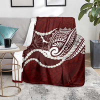 Aloha Hawaii Kalo Pikake Lei Blanket Chest Tattoo Oxblood Hawaiian Pattern