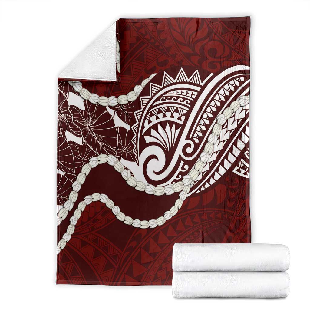 Aloha Hawaii Kalo Pikake Lei Blanket Chest Tattoo Oxblood Hawaiian Pattern