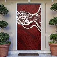 Aloha Hawaii Kalo Pikake Lei Door Cover Chest Tattoo Oxblood Hawaiian Pattern