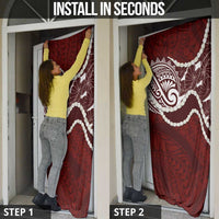 Aloha Hawaii Kalo Pikake Lei Door Cover Chest Tattoo Oxblood Hawaiian Pattern